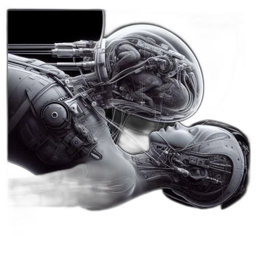 robot, shoes, car, weapon, concept art, photorealistic, cyberpunk, 3d render transparent PNG cut-out