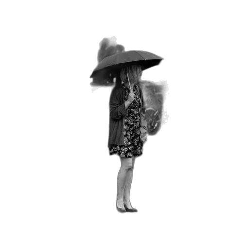 hat, dress, umbrella, staff, photorealistic, concept art, pencil sketch, 3d render transparent PNG cut-out