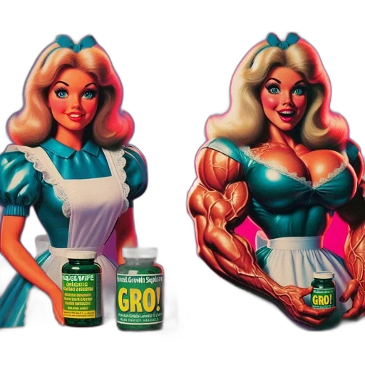 3d render, concept art, comic book art, animated, barbie-like, figure, transitions, between transparent PNG cut-out