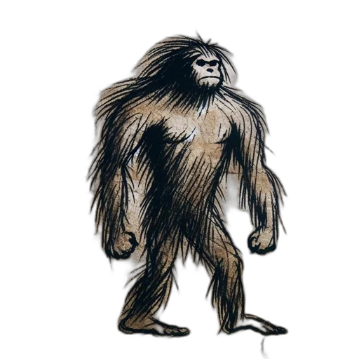 animal, creature, hair, staff, concept art, comic book art, photorealistic, 3d render transparent PNG cut-out