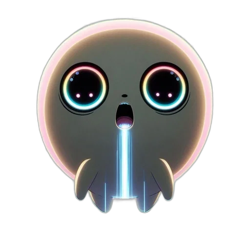 creature, staff, mask, robot, concept art, vaporwave, anime, 3d render transparent PNG cut-out