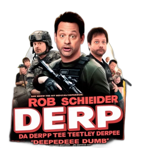 poster, features, actor, rob, schneider, derp, various, action transparent PNG cut-out