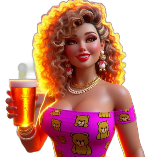 pixel art, 3d render, concept art, cartoon, animated, female, figure, holds transparent PNG cut-out