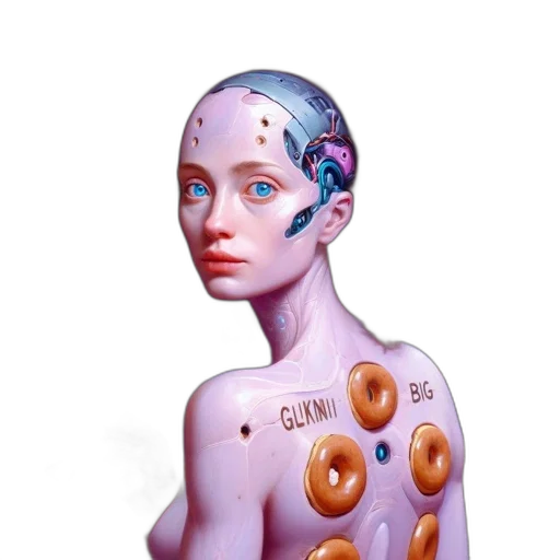 food, robot, jewelry, concept art, cyberpunk, 3d render, photorealistic, individual transparent PNG cut-out
