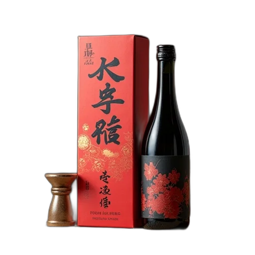 bottle, box, japanese, sake, wine, chinese, character transparent PNG cut-out