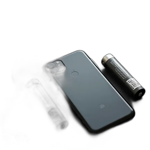 weapon, robot, staff, 3d render, concept art, photorealistic, black, smartphone transparent PNG cut-out
