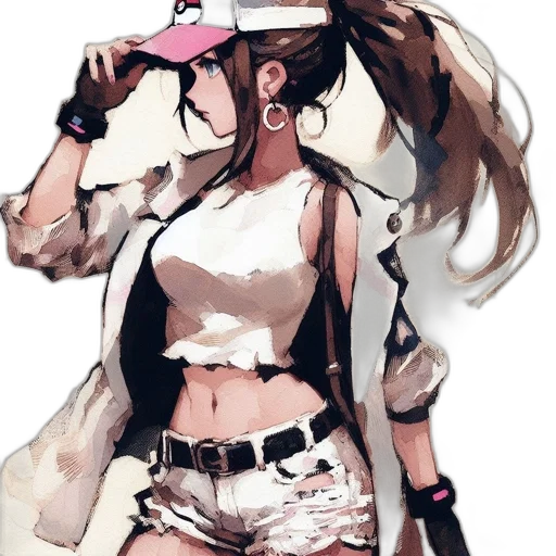 hat, jacket, dress, mask, anime, concept art, vaporwave, cyberpunk transparent PNG cut-out