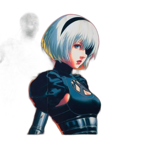 robot, face, jacket, cyberpunk, concept art, pixel art, comic book art, blue transparent PNG cut-out