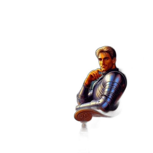 jacket, sword, robot, weapon, pixel art, 3d render, concept art, comic book art transparent PNG cut-out