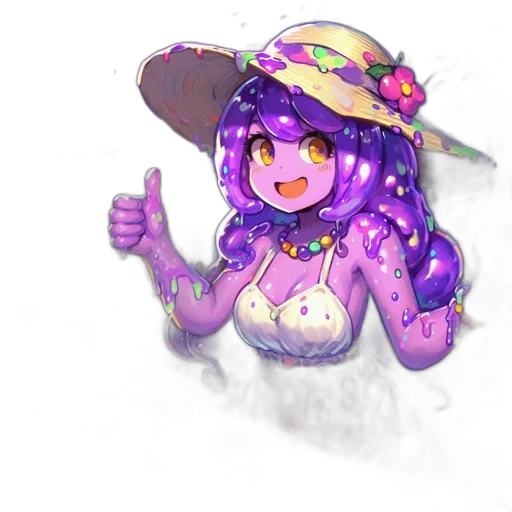 hat, staff, creature, umbrella, pixel art, fantasy art, concept art, anime transparent PNG cut-out