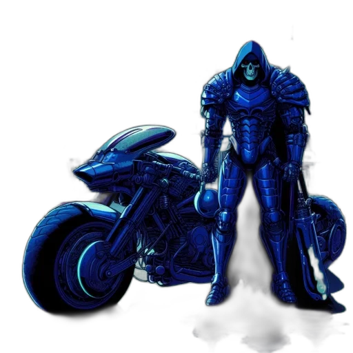 jacket, robot, weapon, creature, concept art, comic book art, 3d render, fantasy art transparent PNG cut-out