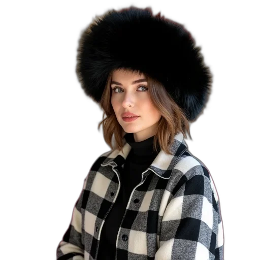 hat, jacket, hair, staff, photorealistic, monochrome, woman, wearing transparent PNG cut-out