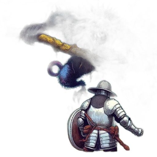 sword, staff, weapon, robot, concept art, fantasy art, pixel art, watercolor transparent PNG cut-out