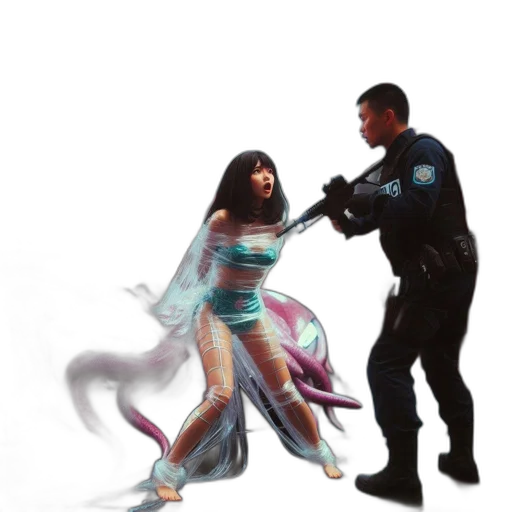 dress, weapon, concept art, fantasy art, comic book art, cyberpunk, outer space, underwater transparent PNG cut-out