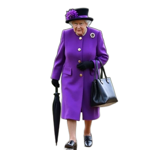 crown, dress, hat, umbrella, 3d render, concept art, photograph, queen transparent PNG cut-out