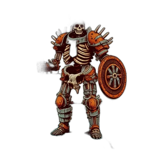 robot, weapon, concept art, fantasy art, pixel art, 3d render, armored, skeletal transparent PNG cut-out