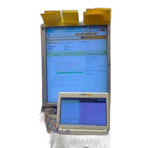 staff, jewelry, robot, computer, monitor, yellow, post-it, notes transparent PNG cut-out
