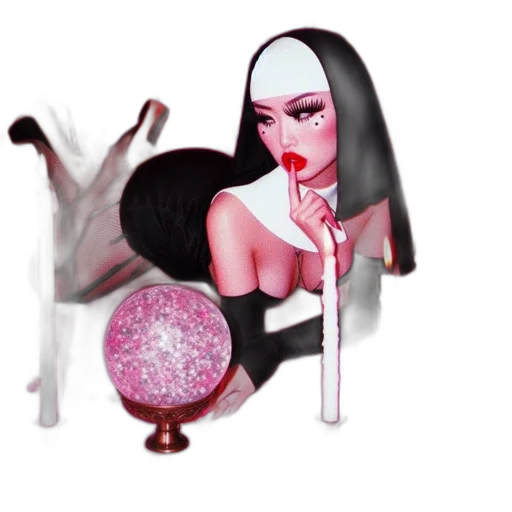 umbrella, concept art, fantasy art, pixel art, cartoon, outer space, monochrome, nun transparent PNG cut-out