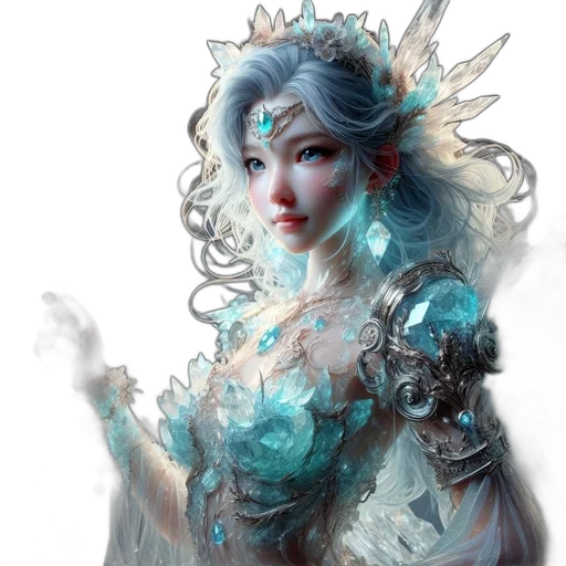 dress, staff, jewelry, crown, fantasy art, concept art, photorealistic, pixel art transparent PNG cut-out