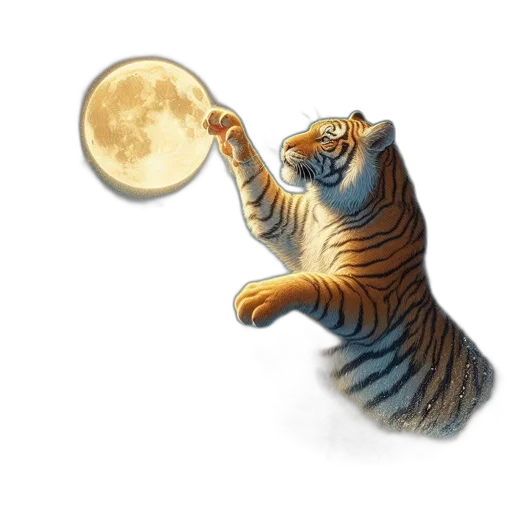 staff, animal, fantasy art, concept art, photorealistic, watercolor, outer space, tiger transparent PNG cut-out
