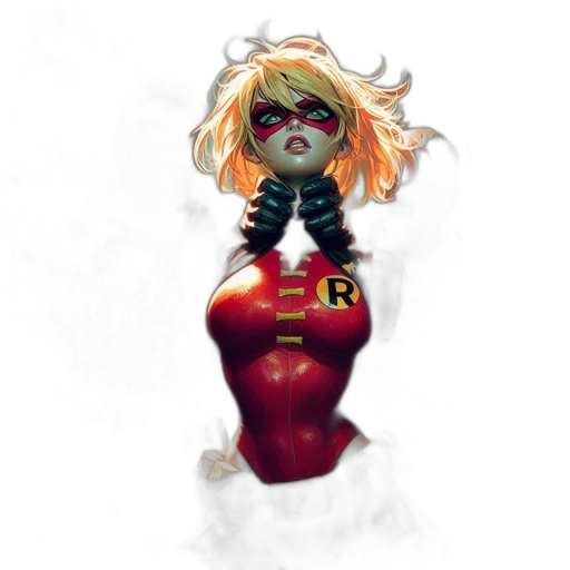 mask, robot, comic book art, concept art, pixel art, fantasy art, red, young transparent PNG cut-out