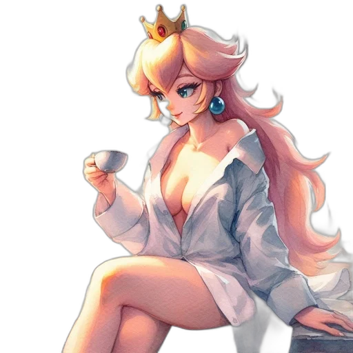 crown, dress, staff, concept art, anime, pixel art, fantasy art, pastel transparent PNG cut-out