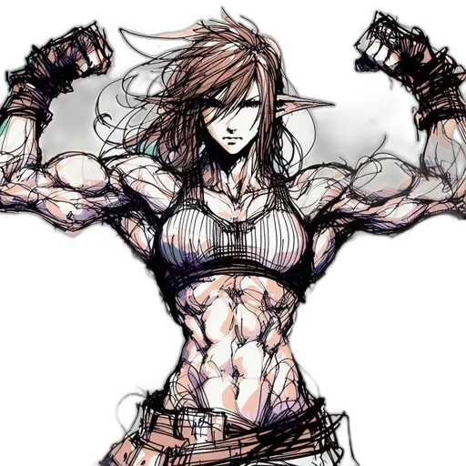 weapon, concept art, cyberpunk, comic book art, fantasy art, elven, woman, sports transparent PNG cut-out