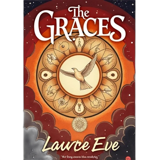 cover, graces, laure, eve, featuring, stylized, illustration, circular transparent PNG cut-out