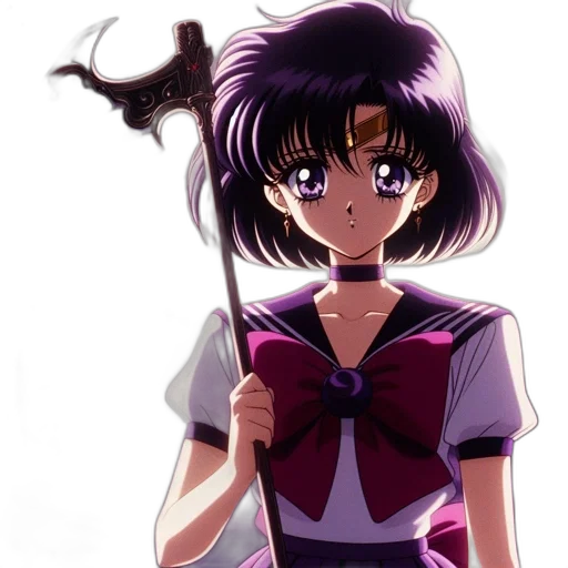 staff, weapon, hair, sword, anime, vaporwave, concept art, cartoon transparent PNG cut-out