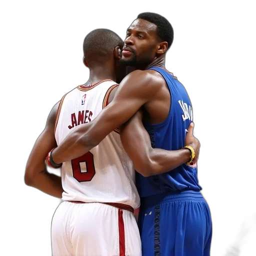 two, basketball, players, hugging, each, other, court, player transparent PNG cut-out