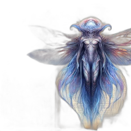 creature, dragon, animal, hair, concept art, fantasy art, watercolor, photorealistic transparent PNG cut-out