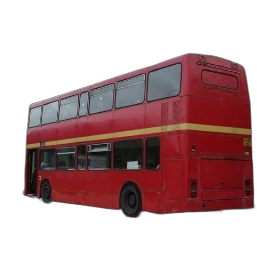 car, staff, furniture, 3d render, photorealistic, concept art, red, double-decker transparent PNG cut-out