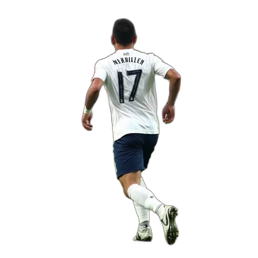 pixel art, photorealistic, 3d render, football, player, white, jersey, number transparent PNG cut-out