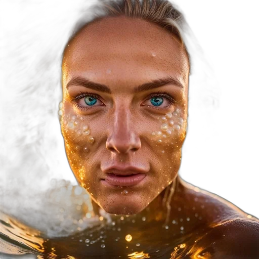 face, mask, robot, jewelry, photorealistic, fantasy art, comic book art, 3d render transparent PNG cut-out