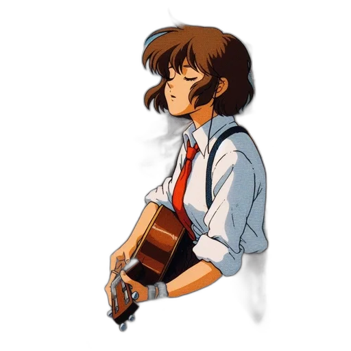 pixel art, anime, concept art, cartoon, young, woman, brown, hair transparent PNG cut-out