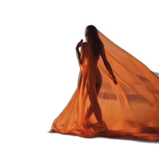 dress, hair, umbrella, creature, concept art, 3d render, photorealistic, fire transparent PNG cut-out