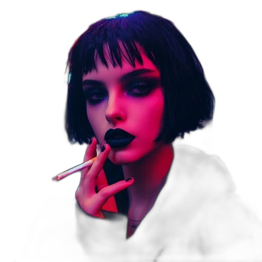 face, jacket, robot, mask, vaporwave, cyberpunk, photorealistic, concept art transparent PNG cut-out