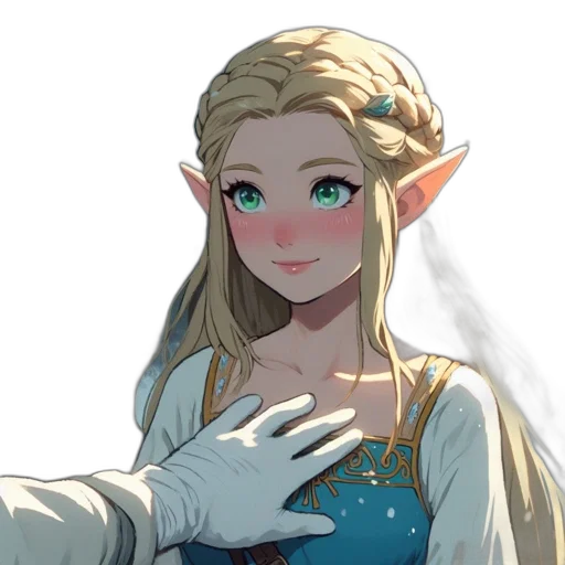 face, dress, crown, staff, fantasy art, pixel art, concept art, anime transparent PNG cut-out