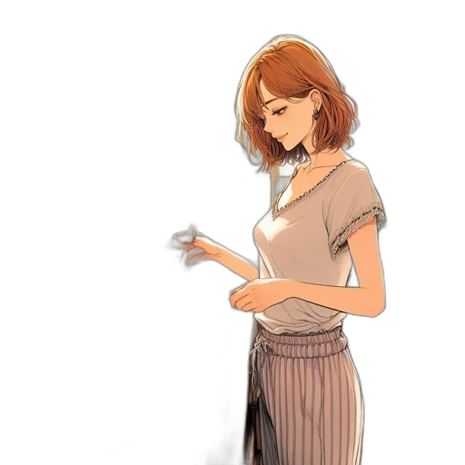 dress, staff, jewelry, jacket, concept art, watercolor, cartoon, anime transparent PNG cut-out