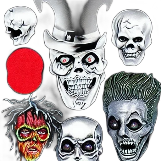 mask, jewelry, crown, face, concept art, comic book art, photorealistic, six transparent PNG cut-out