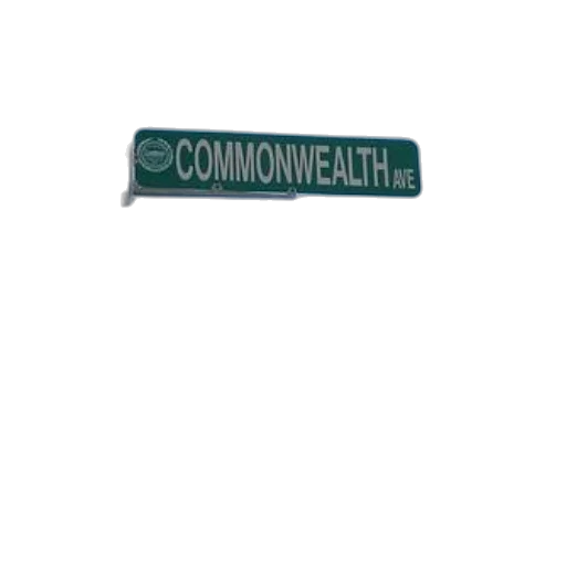 crown, green, street, sign, reading, commonwealth, ave, hangs transparent PNG cut-out