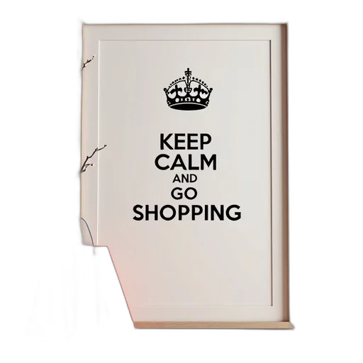 keep, calm, shopping, poster transparent PNG cut-out