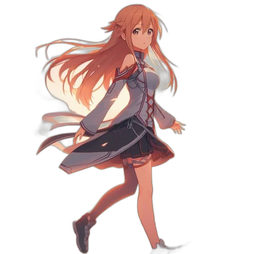 dress, staff, jacket, weapon, anime, concept art, pixel art, fantasy art transparent PNG cut-out