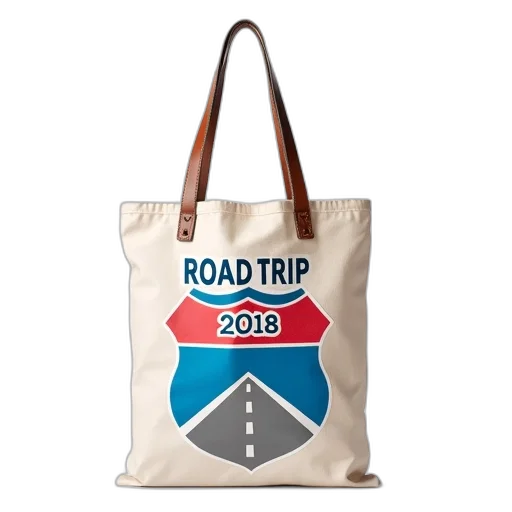 white, canvas, tote, bag, brown, leather, strap, displayed transparent PNG cut-out
