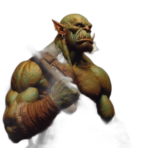 staff, creature, concept art, fantasy art, photorealistic, 3d render, intimidating, orc-like transparent PNG cut-out