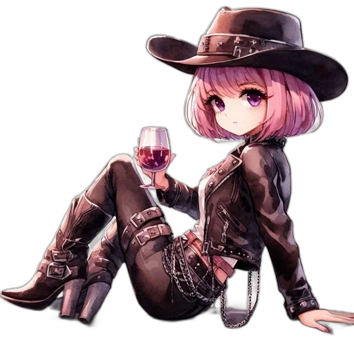 hat, weapon, jacket, robot, pixel art, anime, concept art, fantasy art transparent PNG cut-out
