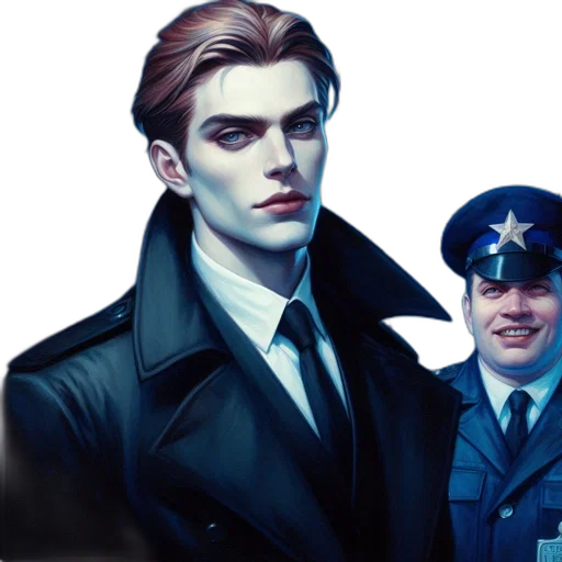 jacket, staff, concept art, comic book art, photorealistic, fantasy art, two, men transparent PNG cut-out