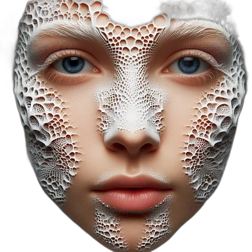mask, face, jewelry, robot, photorealistic, 3d render, fantasy art, concept art transparent PNG cut-out