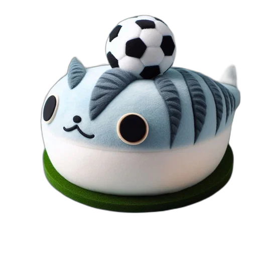 3d render, image, displays, creative, fish-shaped, cake, adorned, decorative transparent PNG cut-out