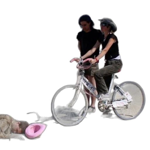 animal, photorealistic, 3d render, concept art, city street, outer space, person, bike transparent PNG cut-out